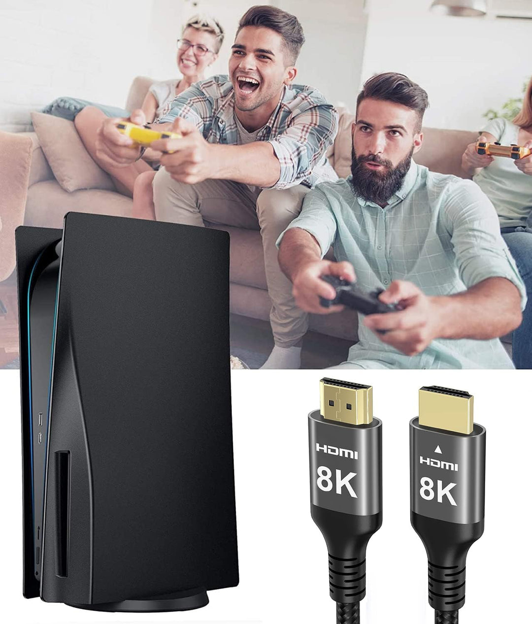 Ubluker 8K HDMI Kabel 20m, Nylon Geflochtenes High Speed HDMI® Kabel 4k 120Hz 2k 165Hz 8k 60Hz 12bit