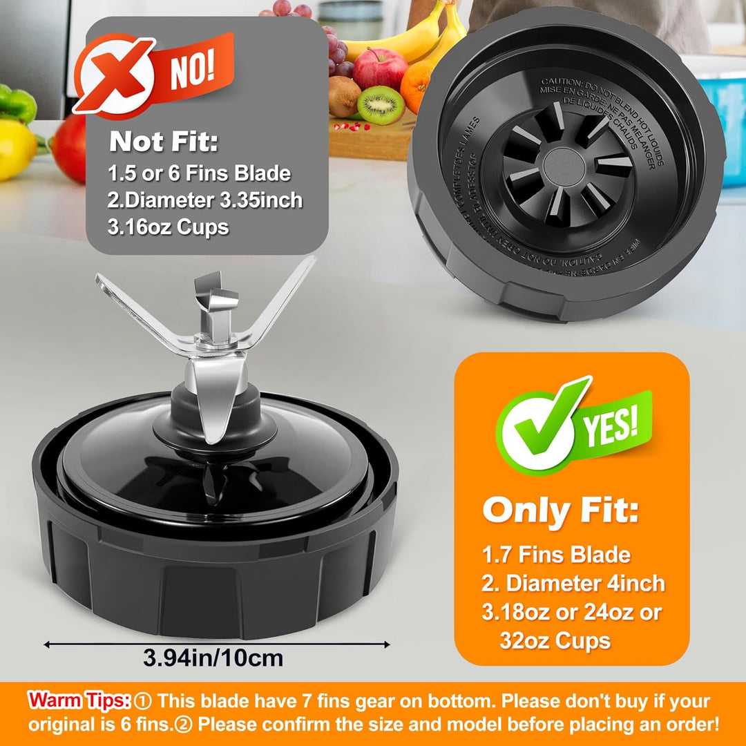 1-Pack 7 Fins Blender Blade Ersatz für Ninja, Extractor Blade Assembly Kompatibel mit Ninja Auto iQ