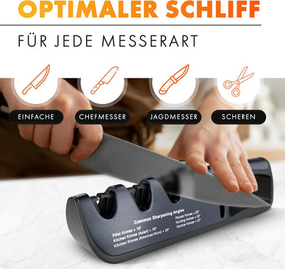AUSTEIN® QuickSharp Messerschärfer 4 in 1, Messerschleifer, Messer schärfen und schleifen wie die Pr