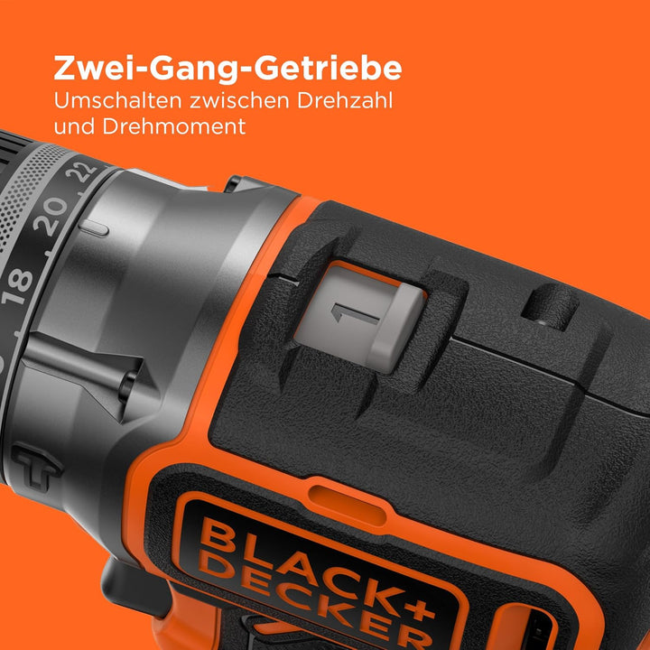 BLACK+DECKER Akku-Bohrhammer mit 18 V und bürstenlosem 2-Gang-Antrieb, 28.000 1/min, 52 Nm Drehmomen
