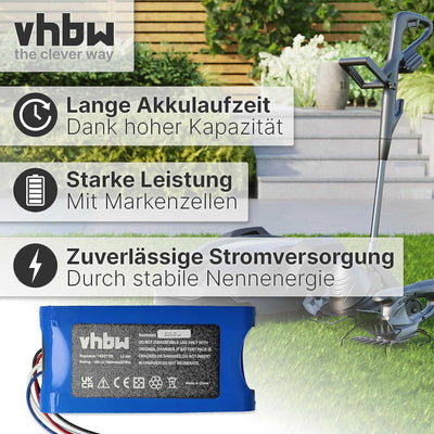 vhbw Akku Ersatz für Yard Force 1920726 für Rasenmäher Rasenroboter (1500mAh, 18V, Li-Ion)