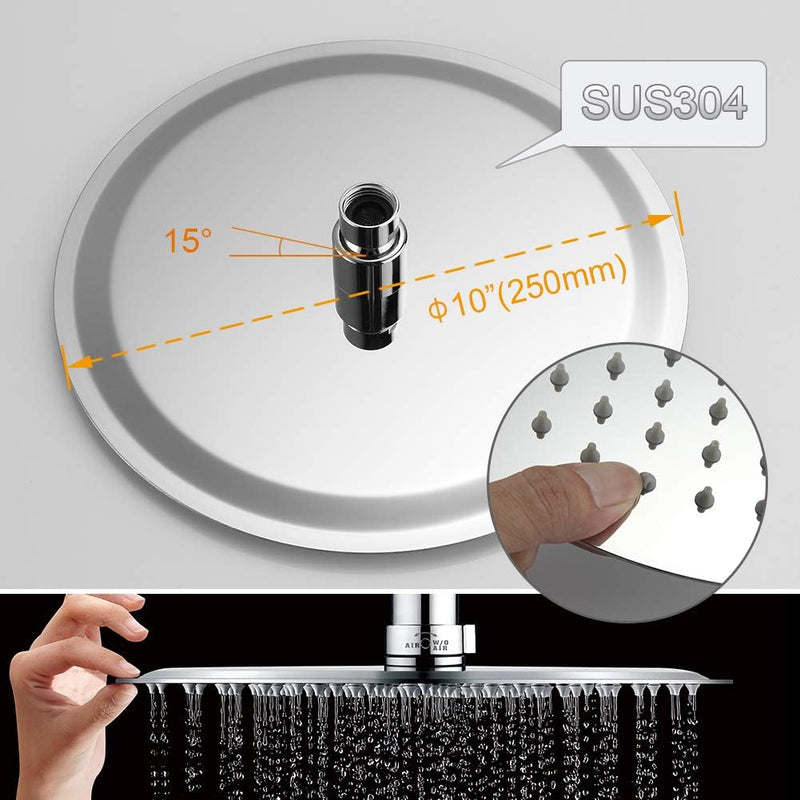 Ibergrif - Duschsystem mit Regendusche, Umstellung. Brauseschlauch, Handbrause, Brausehalter, Duschs