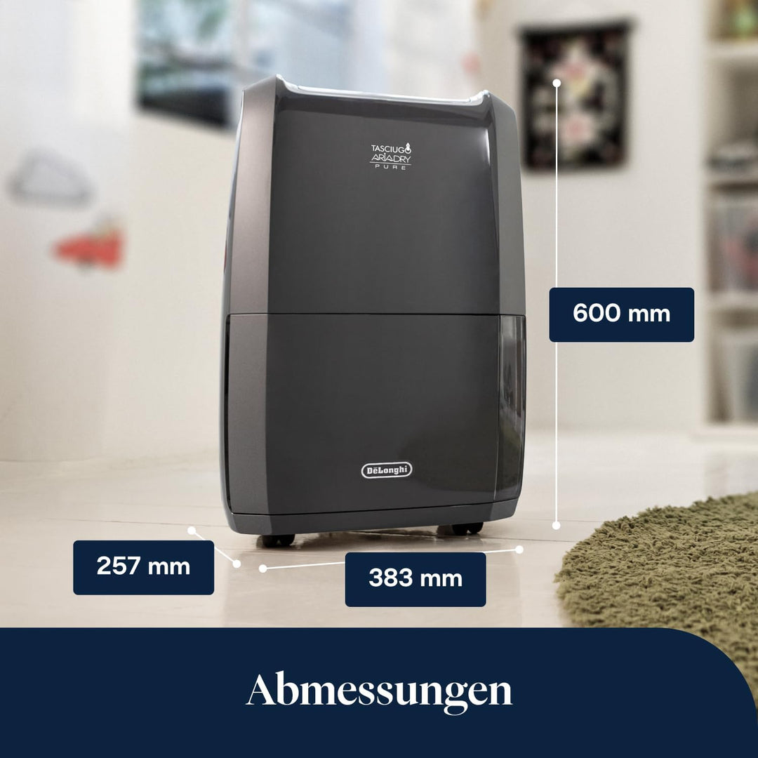 De'Longhi Luftentfeuchter Tasciugo AriaDry Pure DDSX220WFA - elektrischer Entfeuchter und Luftreinig