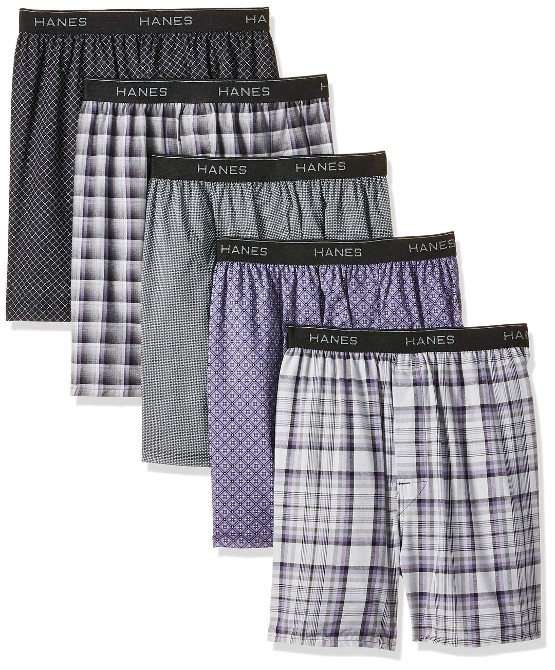 Hanes Herren-Boxershorts mit komfortablem Flex-Bund, 5 Stück L Verschiedene Drucke, 5 Stück, L Versc