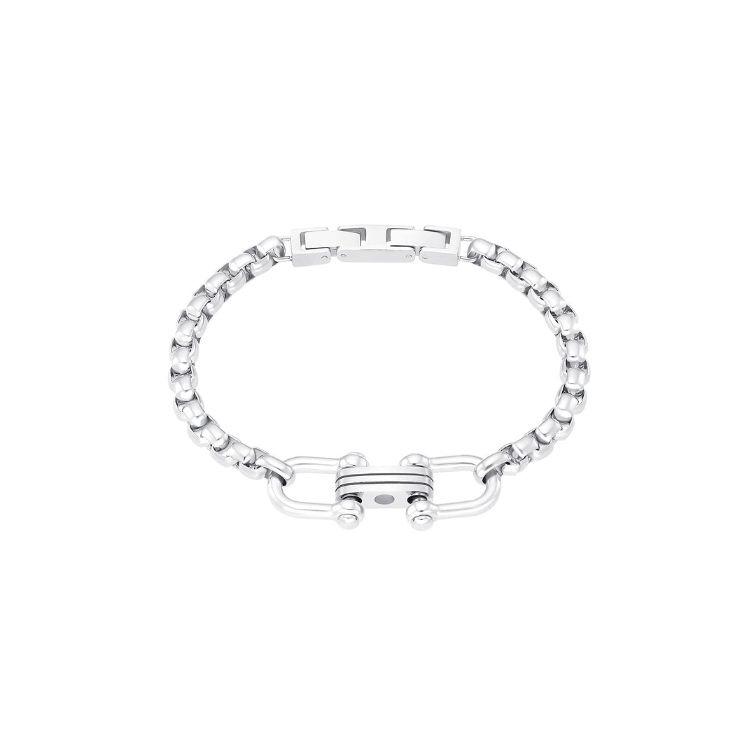 s.Oliver Armband Edelstahl Herren Armschmuck, 18+2 cm, Silber, Kommt in Schmuck Geschenk Box, 203392