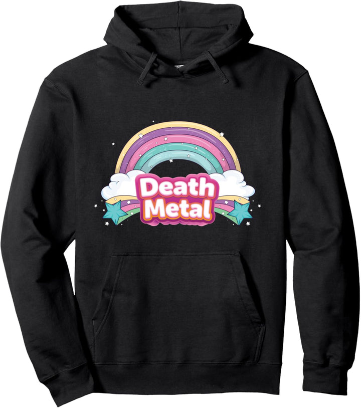 Death Metal Funny Rainbow Goth Metalhead Music Band Gift Pullover Hoodie