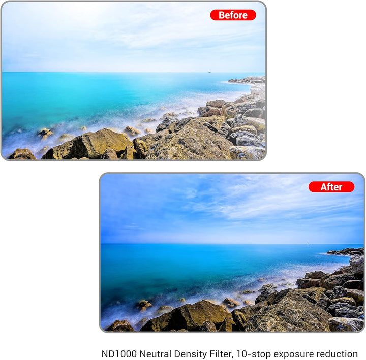 PROfezzion Graufilter 10-Stop Fixed ND Filter 77mm Neutral Density Fader ND1000 mit Filteretui für C