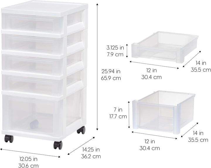 IRIS USA, Inc. MC-341 Kunststoff-Aufbewahrungsschublade, Rollwagen mit Organizer-Deckel, Plastik, We