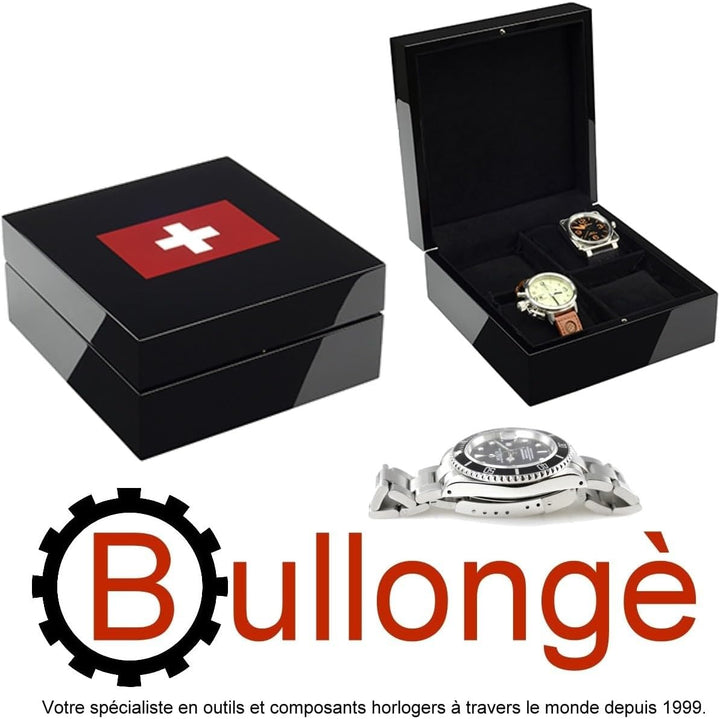 BULLONGÈ Uhrenbox ELESWISS piano black für 4 Armbanduhren