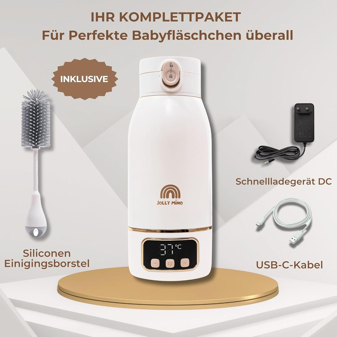 Flaschenwärmer, tragbar, 500 ml, tragbar, kabellos, Muttermilch & Wasser, wasserdicht, Edelstahl, id