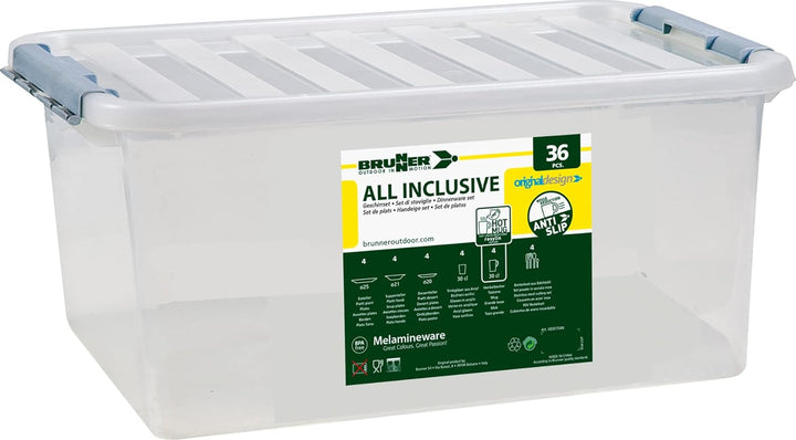 Brunner 0830154N.C4X Set Teller, Becher, Becher aus Melamin, bruchsicher, aus Melamin, 36 Stück, all
