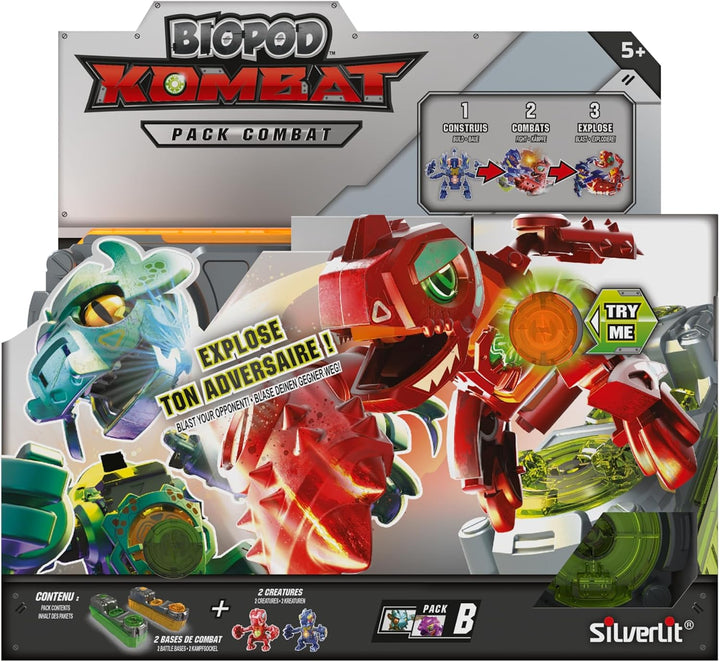 YCOO Biopod Kombat Duo Pack – 2 elektronische Kreaturen zum Bauen und Sammeln – Rosa und Grün – Spie