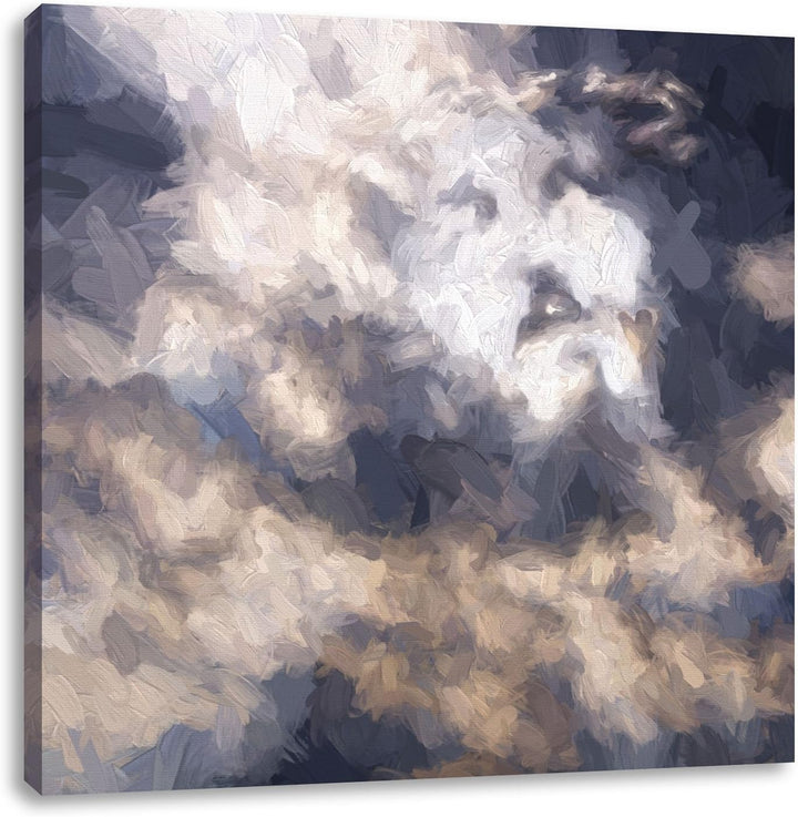 Pixxprint Das Jesusgesicht am Himmel als Leinwandbild/Grösse: 70x70 cm/Wandbild/Kunstdruck/fertig be