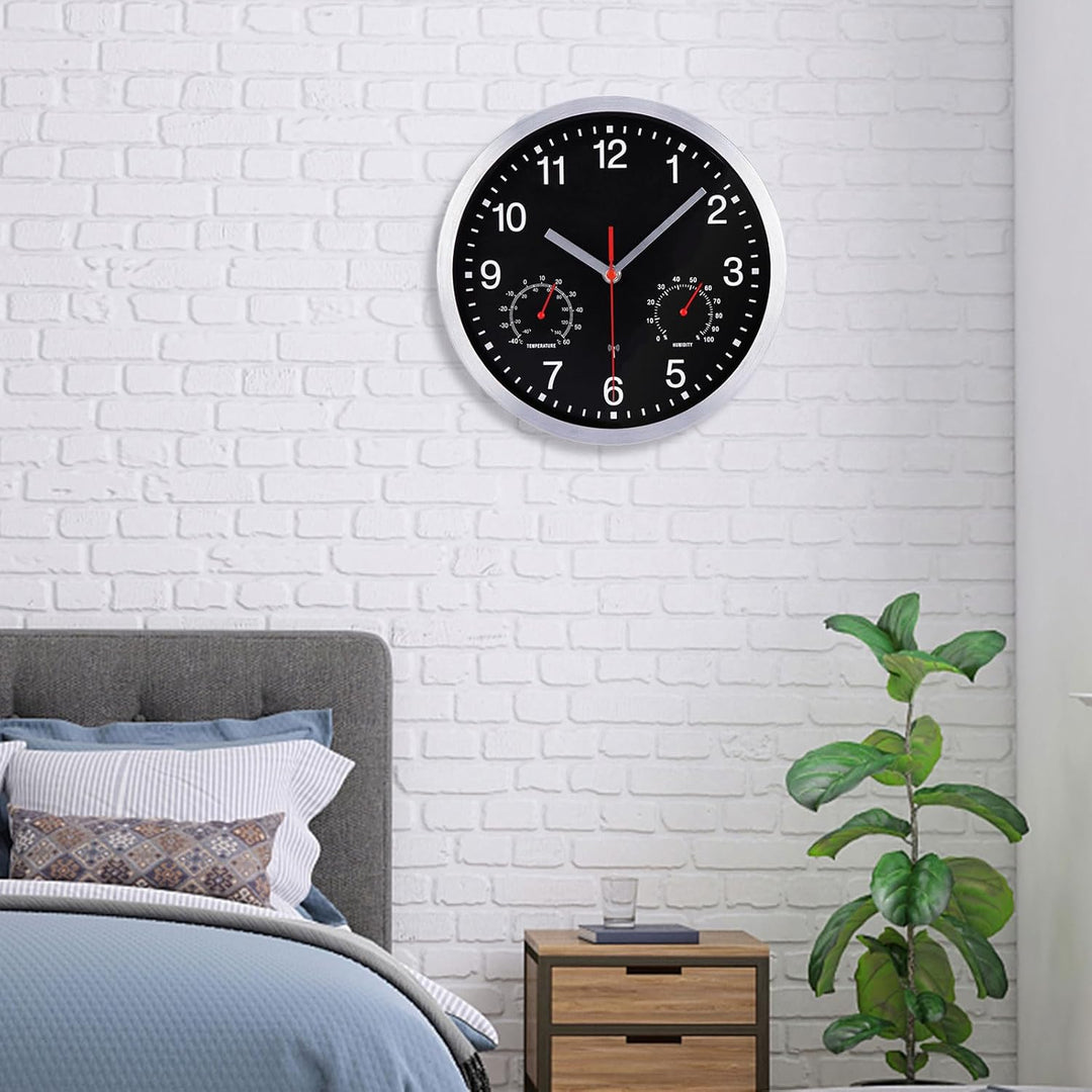 25cm Funkuhr Wanduhr Ohne TickgeräUsche Lautlos Quarz Batterie Betriebene Gross Wanduhr Einfach zu L