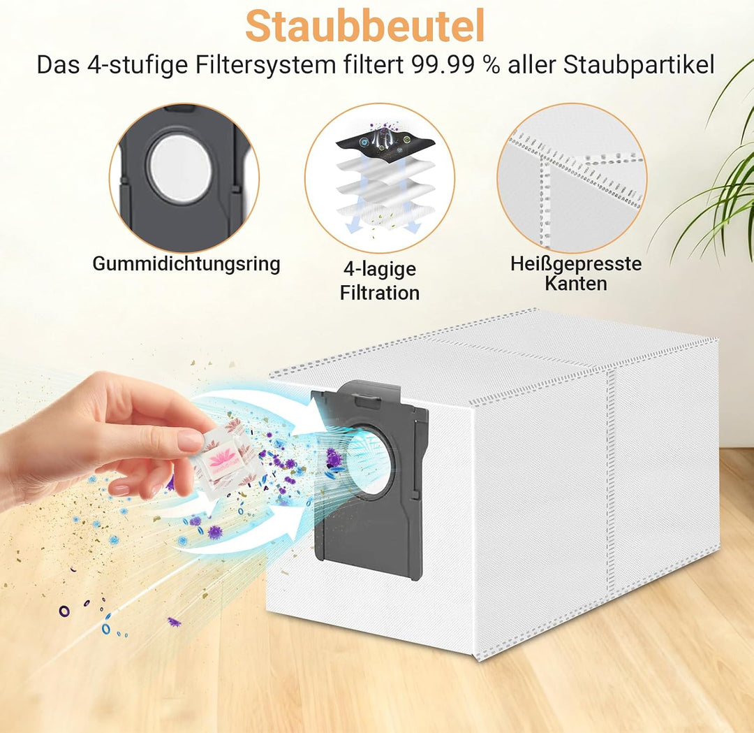 29 Stück Zubehör für Dreame D20 Pro Plus Saugroboter, Ersatzteile | 2 Hauptbürste, 4 Roller Wischtüc