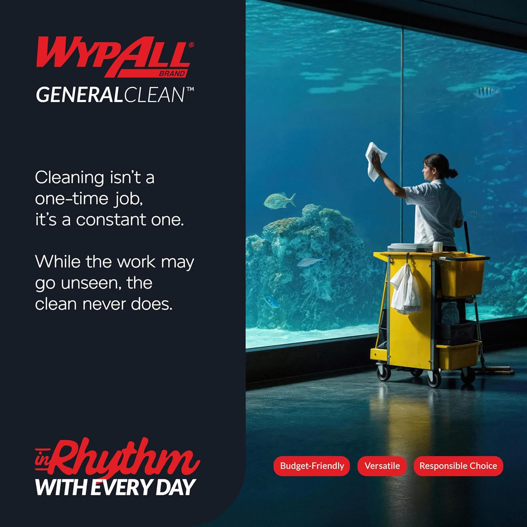 WYPALL* X60 1/4-gefaltete Tücher 6034 – 12 Packungen mit jeweils 76 viertelgefalteten, weissen Tüche