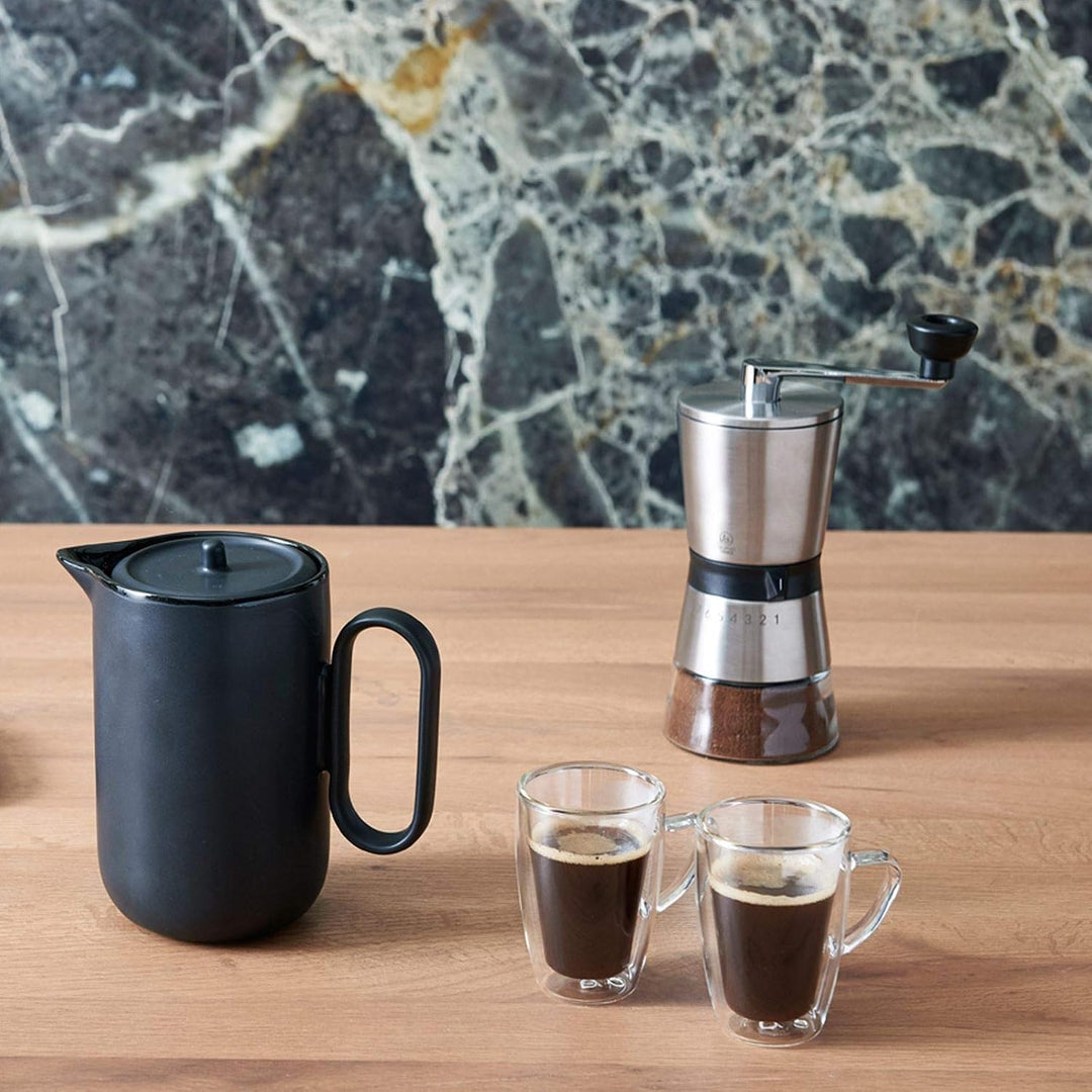 Leopold Vienna Kaffeemühle Bologna Edelstahl Glas