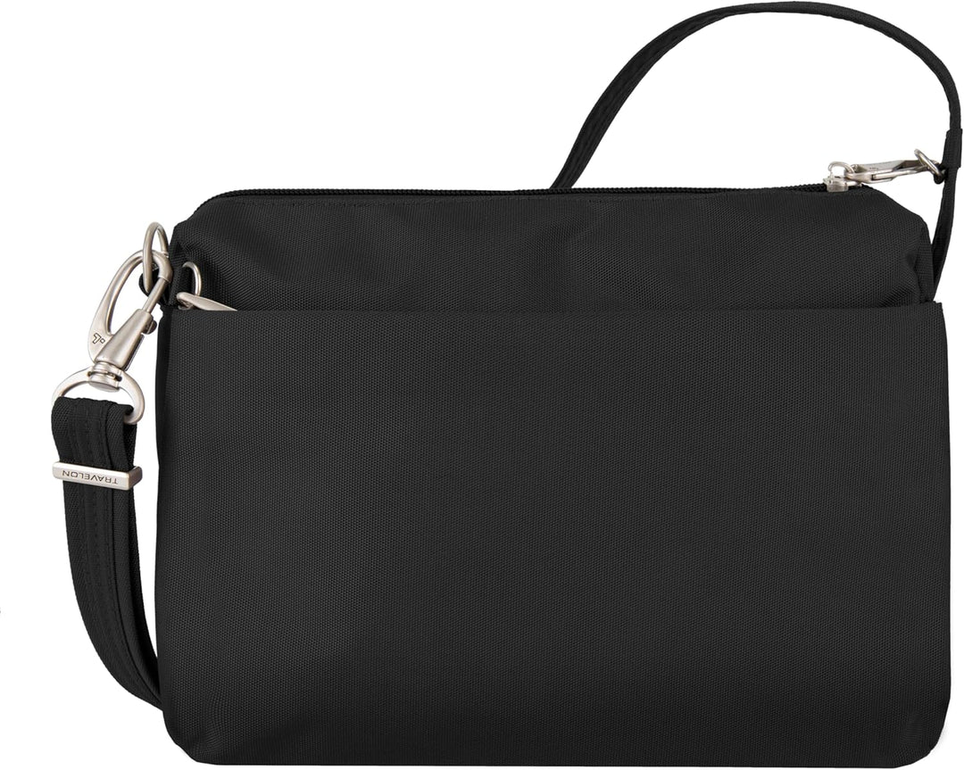 Travelon Uni Anti-Theft Classic Small East/West Crossbody Umhängetasche, 10.5 x 8 x 2.5 Schwarz