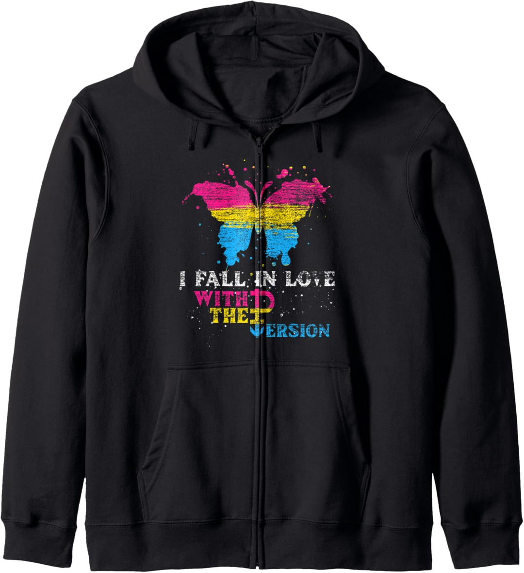 Schmetterling Pan Pride LGBTQ Queer Geschenk Pansexuell Kapuzenjacke