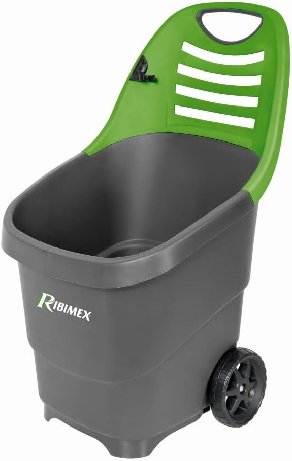 Ribimex Mehrzweck-Gartenwagen, Fassungsvermögen 65 Liter, Gestell aus Polypropylen, 2 Kunststoffräde