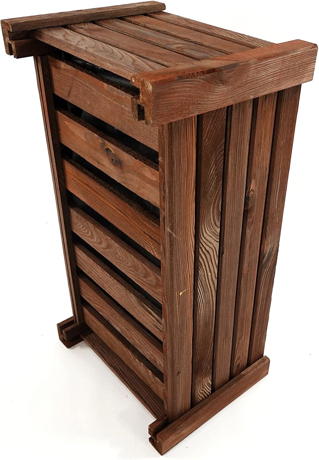 Ogrodzenia Wiklinowe Pflanzkübel Rechteckig 59 x 33 x25 cm - Holz Blumentopf - Dunkelbraun - Pflanzk