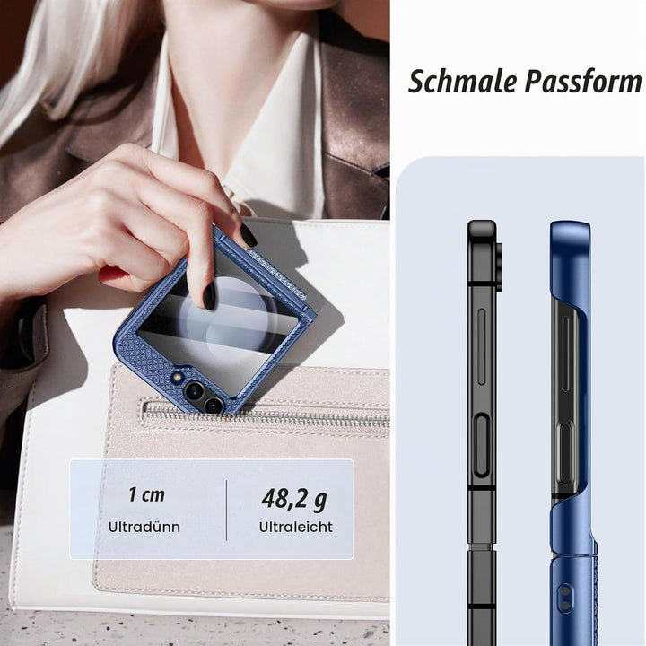 Doeshine für Samsung Galaxy Z Flip 5 Hülle für Mag-Safe mit Scharnierschutz &amp; Displayschutzfolie, Ru