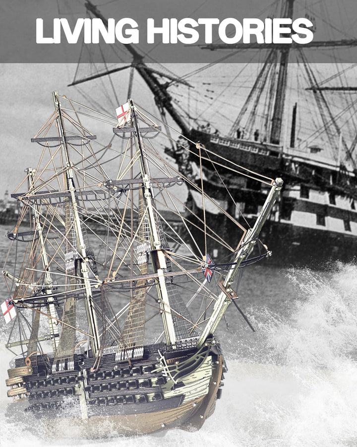 piececool 3D Puzzle Metall Kriegsschiff HMS GEWING, Segel-Schlachtschiff 3D Metall Puzzle für Edelst