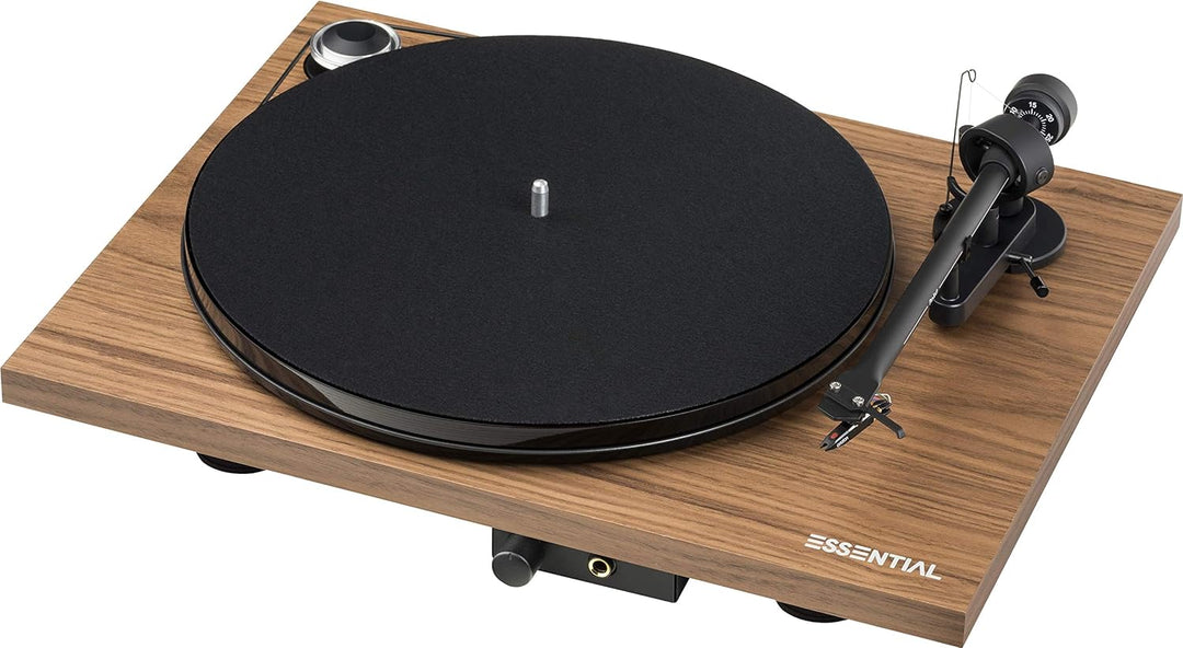 Pro-Ject Essential III HP, Audiophiler Plattenspieler mit Kopfhörerausgang (Walnuss), Walnuss