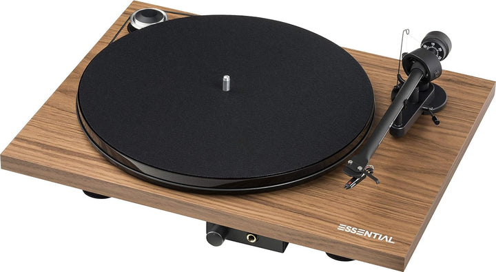 Pro-Ject Essential III HP, Audiophiler Plattenspieler mit Kopfhörerausgang (Walnuss), Walnuss