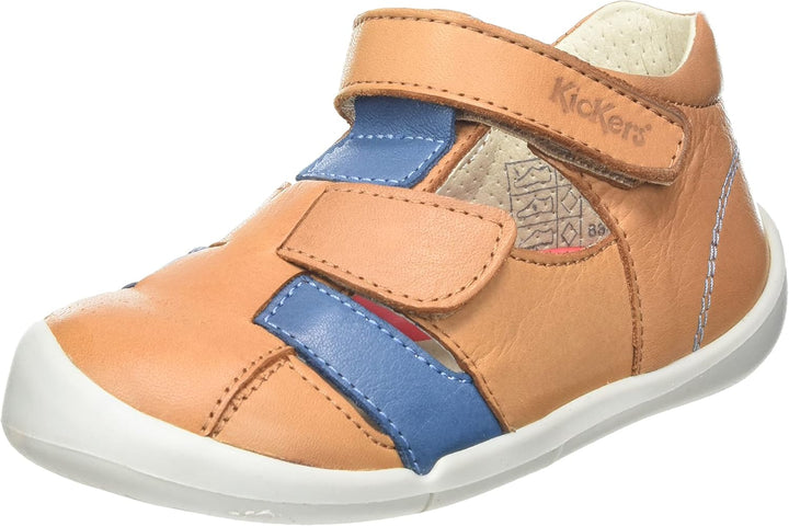 Kickers Unisex Baby Wasabou Sandale 21 EU Camel Blau, 21 EU Camel Blau
