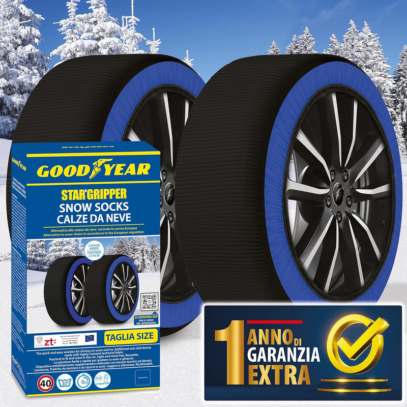 Goodyear Star Gripper Schneeketten zugelassen Italien EN 16662-1:2020 Zwei Schneeketten aus Stoff fü