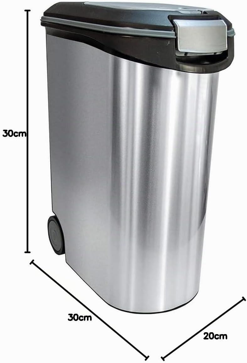 Curver Futter-Container 20kg I 54L Metal, schwarz/Silber, 49,3 x 27,8 x 60,5 cm, 1 Stück (1er Pack)