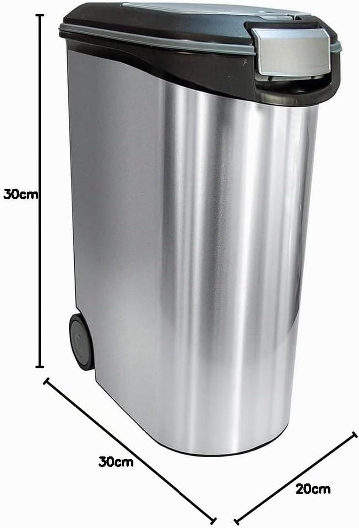 Curver Futter-Container 20kg I 54L Metal, schwarz/Silber, 49,3 x 27,8 x 60,5 cm, 1 Stück (1er Pack)