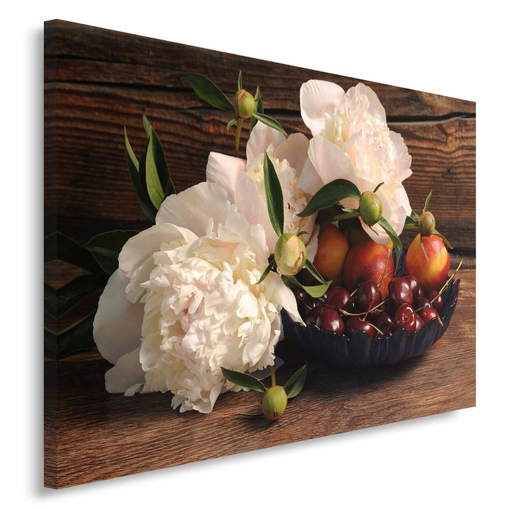 Feeby Bilder Blumen Pfingstrosen 80x60 cm 1 Teilig Wohnzimmer Schlafzimmer Flur Küche Wandbilder Mod
