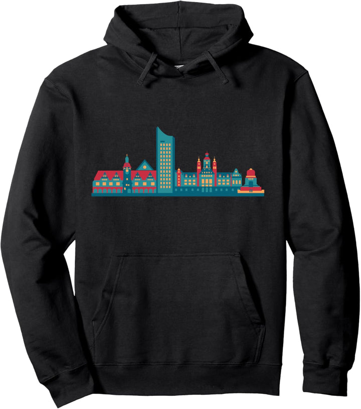Leipzig Skyline Sachsen Ostdeutschland Souvenir Geschenk Pullover Hoodie