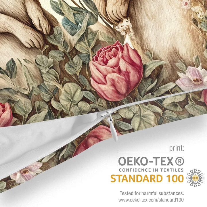 VOID Hasen Pärchen Herz 50x50 Kissenhülle Polyester Zierkissen Couchkissen Ostern Osterdeko Deko 60