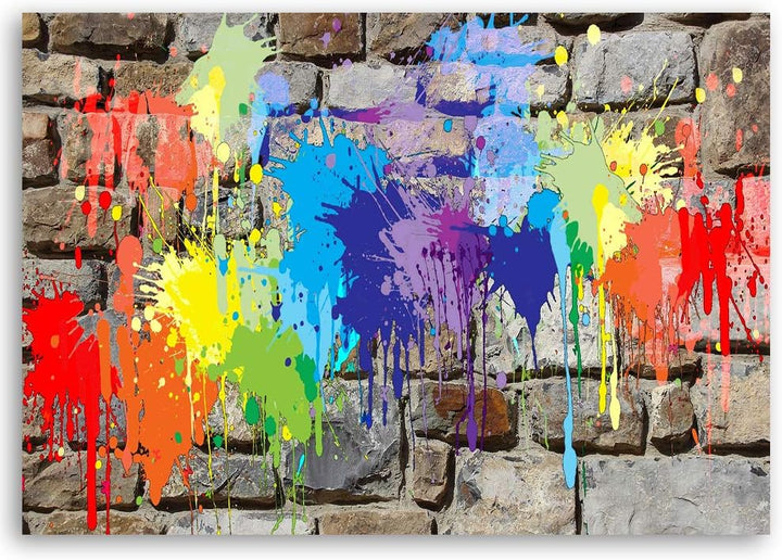 Feeby Bild auf Leinwand abstrakt Kunstdruck modern für Wonzimmer mehrfarbig 80x60 cm M14505 80x60 cm