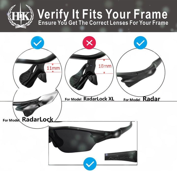 HKUCO Mens Replacement Lenses For Oakley Radar Path Sunglasses Transparent and Transparent Photochro