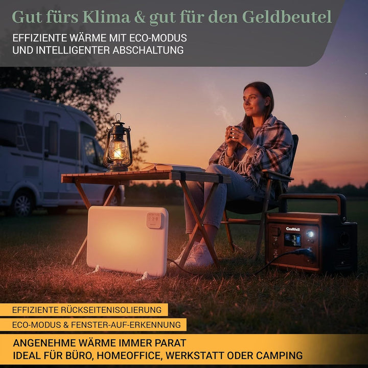Heidenfeld Infrarotheizung 3in1 Tischheizung HF-TH120 | 120 Watt - Infrarot Heizkörper - Elektroheiz