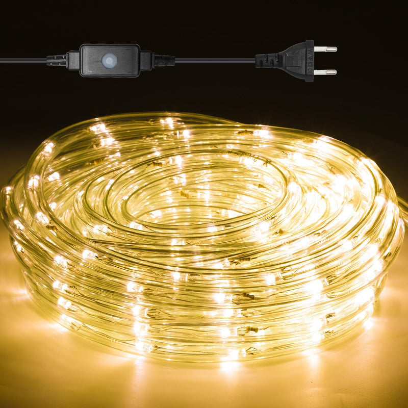 Cecaylie Lichterschlauch Aussen 30M 720 LEDs LED Schlauch Innen Aussen Warmweiss Lichtschlauch mit T
