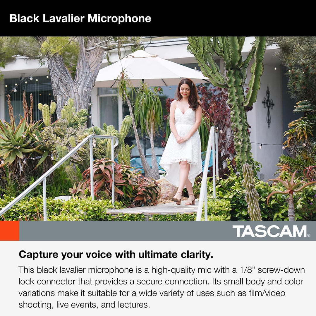 Tascam TM-Lavalier-Mikrofon, 4,5 kg, Schwarz