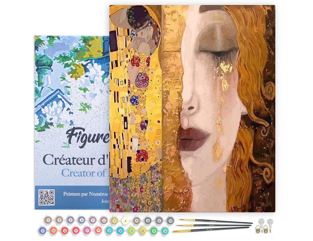 Figured'Art Malen Nach Zahlen Erwachsene Mit Rahmen Gustav Klimt - Paint by Numbers Basteln DIY Bast