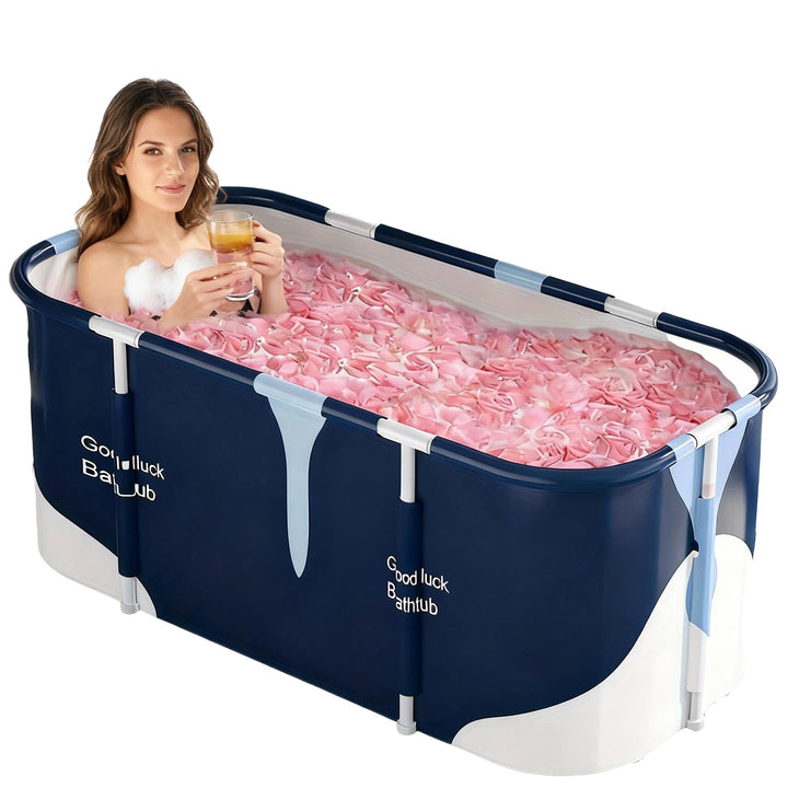 Faltbare Badewanne für Erwachsene, 140x60x50cm, Mobile Badeerlebnis mit Einfacher Installation, Idea