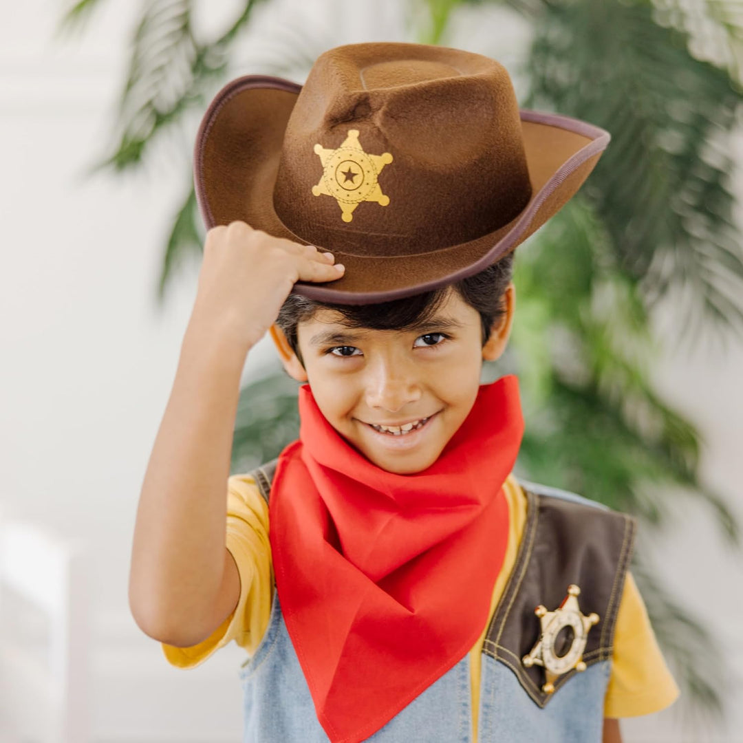 Melissa & Doug 14273 Cowboy-Rollenspiel-Kostüm-Set | Cowboyhut Kostüm | Baby-Cowboy-Outfit | Rollens