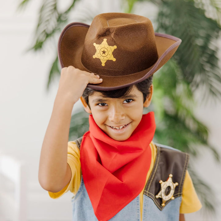 Melissa & Doug 14273 Cowboy-Rollenspiel-Kostüm-Set | Cowboyhut Kostüm | Baby-Cowboy-Outfit | Rollens