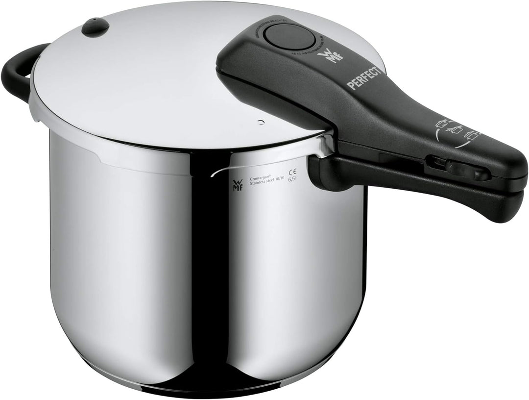 WMF Perfect Schnellkochtopf Induktion 6,5l, Dampfkochtopf, Cromargan Edelstahl poliert, 2 Kochstufen