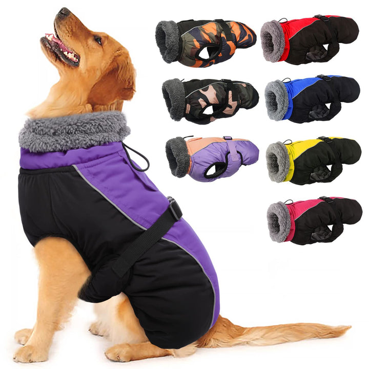 IECOii Hundemantel Winter,Warme Fleece Rollkragen Hundejacke,Wasserdicht Winterjacken Wintermäntel f