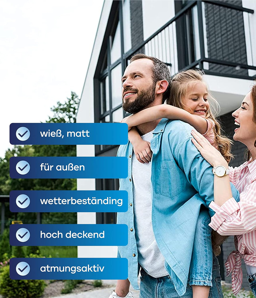 plid® - Fassadenfarbe Weiss Aussen [WETTER & UV-BESTÄNDIG]- Hochwertige Farbe für Mauerwerk, Hauswan