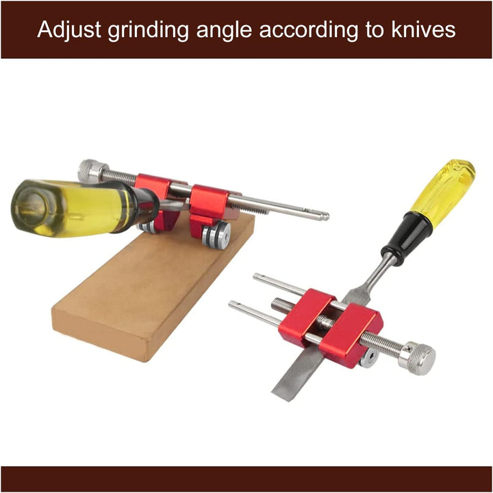 Verstellbare Schärflehre für Meissel und Hobel, Aluminiumlegierung, Rot und Silber, Professionelles