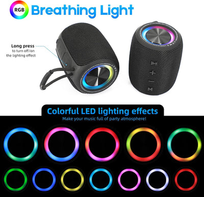 SENXINGYAN Bluetooth Lautsprecher 20W, Bluetooth Box, LED Musikbox Wasserdicht IPX6, 360° HD Stereo